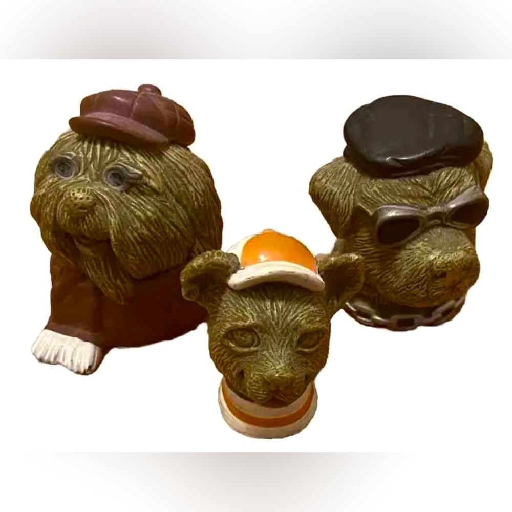 VTG Pedigree Personificanes Dog Characters #2 Series Set of 3 Pencil Heads RARE